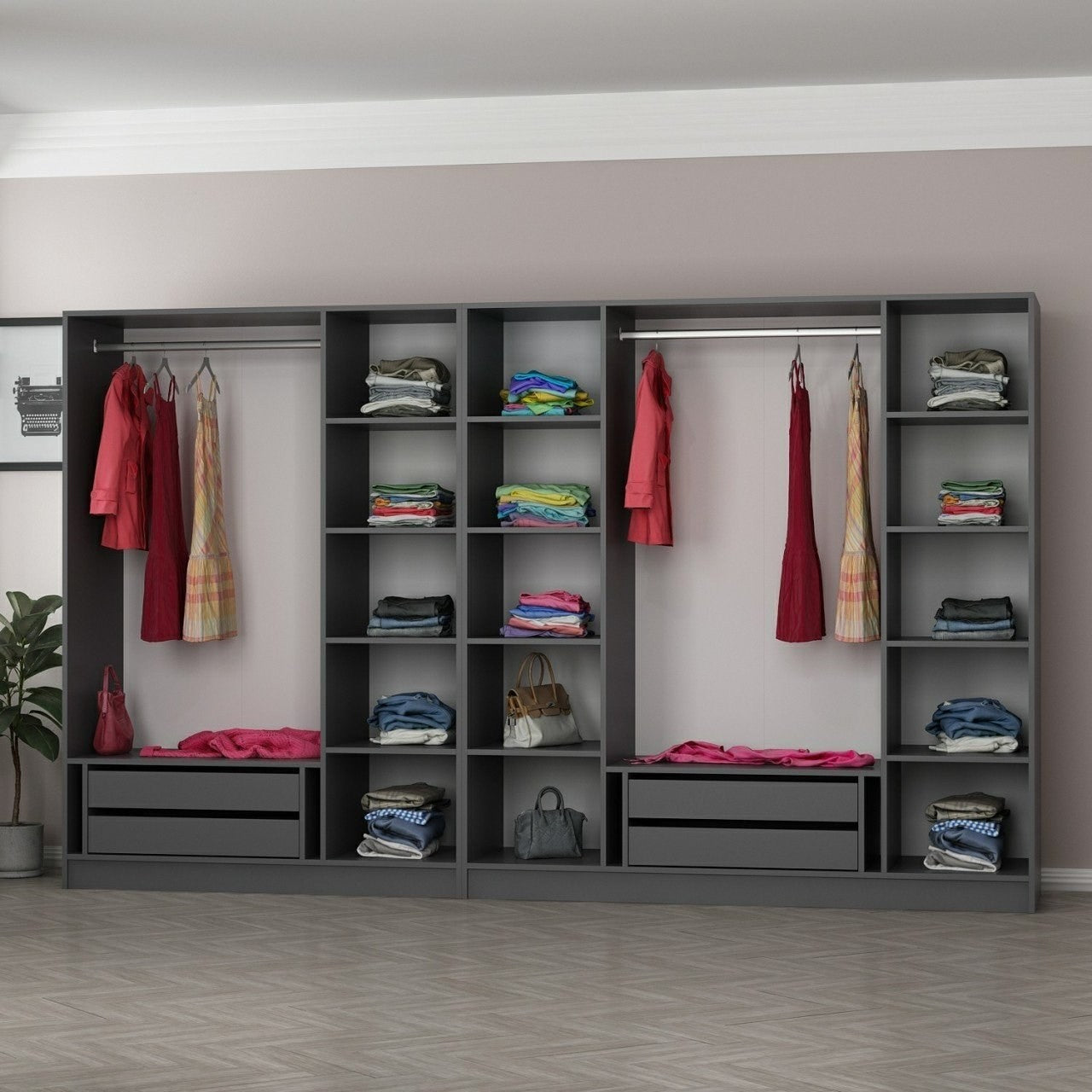 Kale - 6095 in Anthrazit Schwarz präsentiert im Onlineshop von KAQTU Design AG. Garderobe ist von Hanah Home