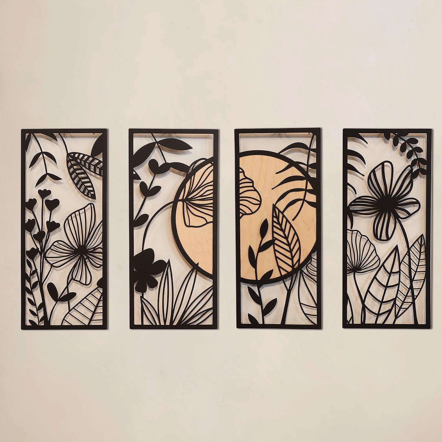 Ginkgo Wood - APT601MS in Schwarz
 Beige präsentiert im Onlineshop von KAQTU Design AG. Wanddeko ist von Wallity