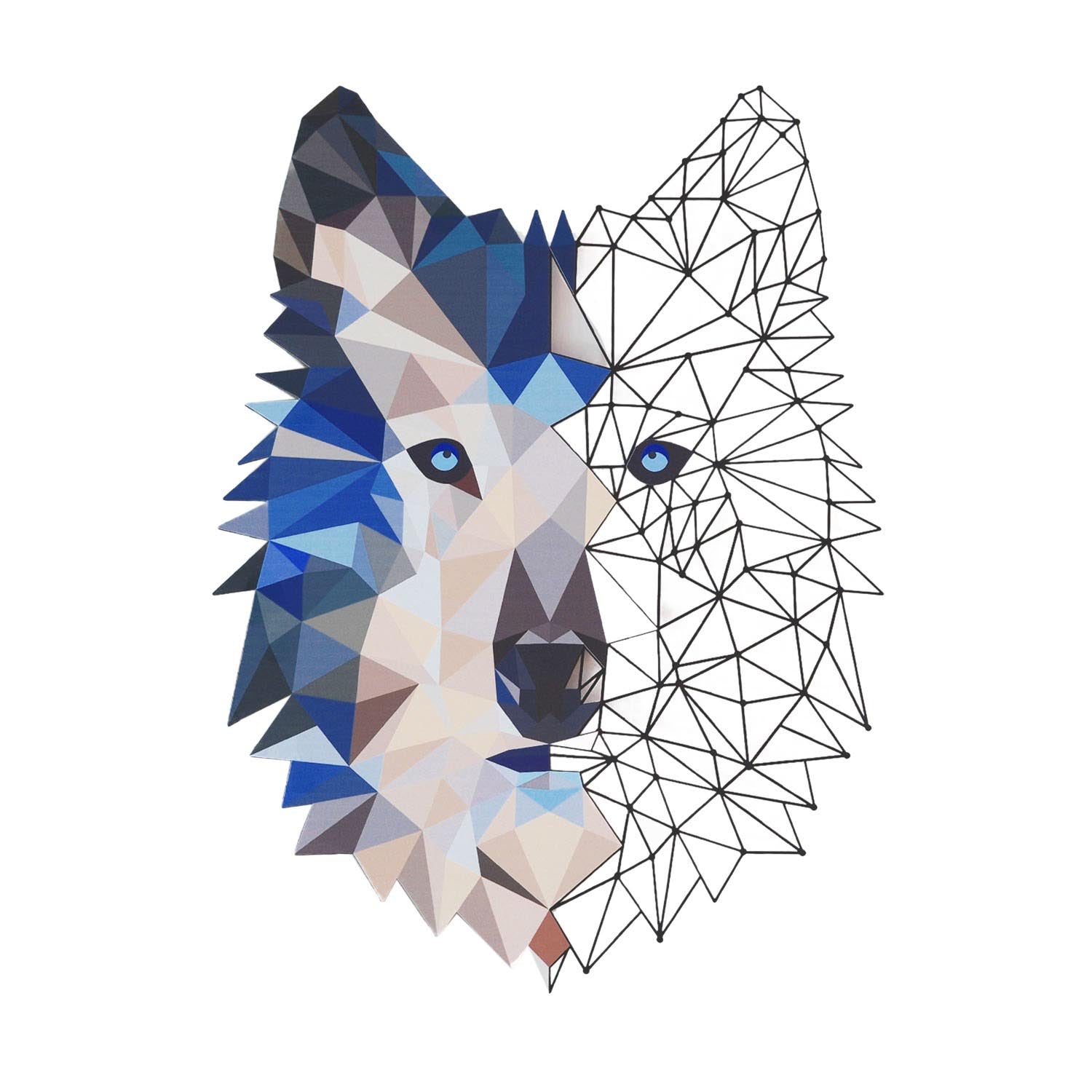 Metal Wolf Wall Art - APT721 in Mehrfarbig präsentiert im Onlineshop von KAQTU Design AG. Wanddeko ist von Wallity