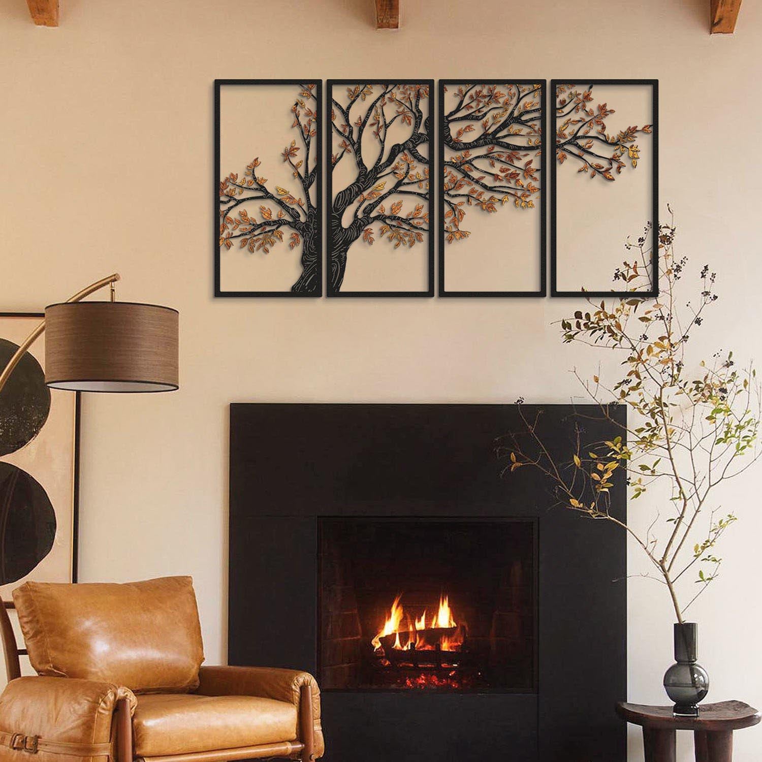 Autumn Vibes Set of 4- APT740 S in Schwarz präsentiert im Onlineshop von KAQTU Design AG. Wanddeko ist von Wallity
