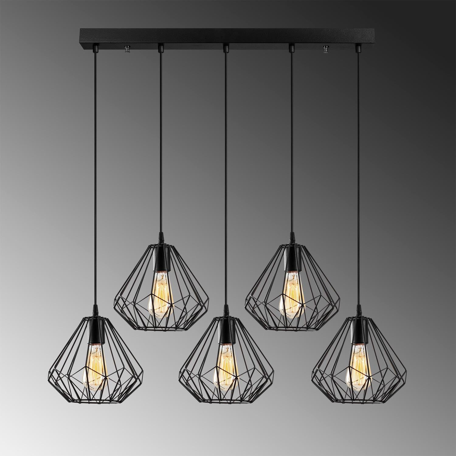 Diamond - 704-5S1 in Schwarz präsentiert im Onlineshop von KAQTU Design AG. Pendelleuchte ist von Opviq