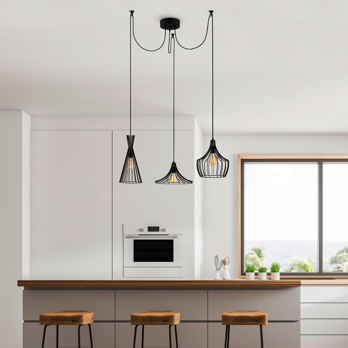 Mezopotamya Pendellampe - Schwarz in Schwarz präsentiert im Onlineshop von KAQTU Design AG. Pendelleuchte ist von Opviq
