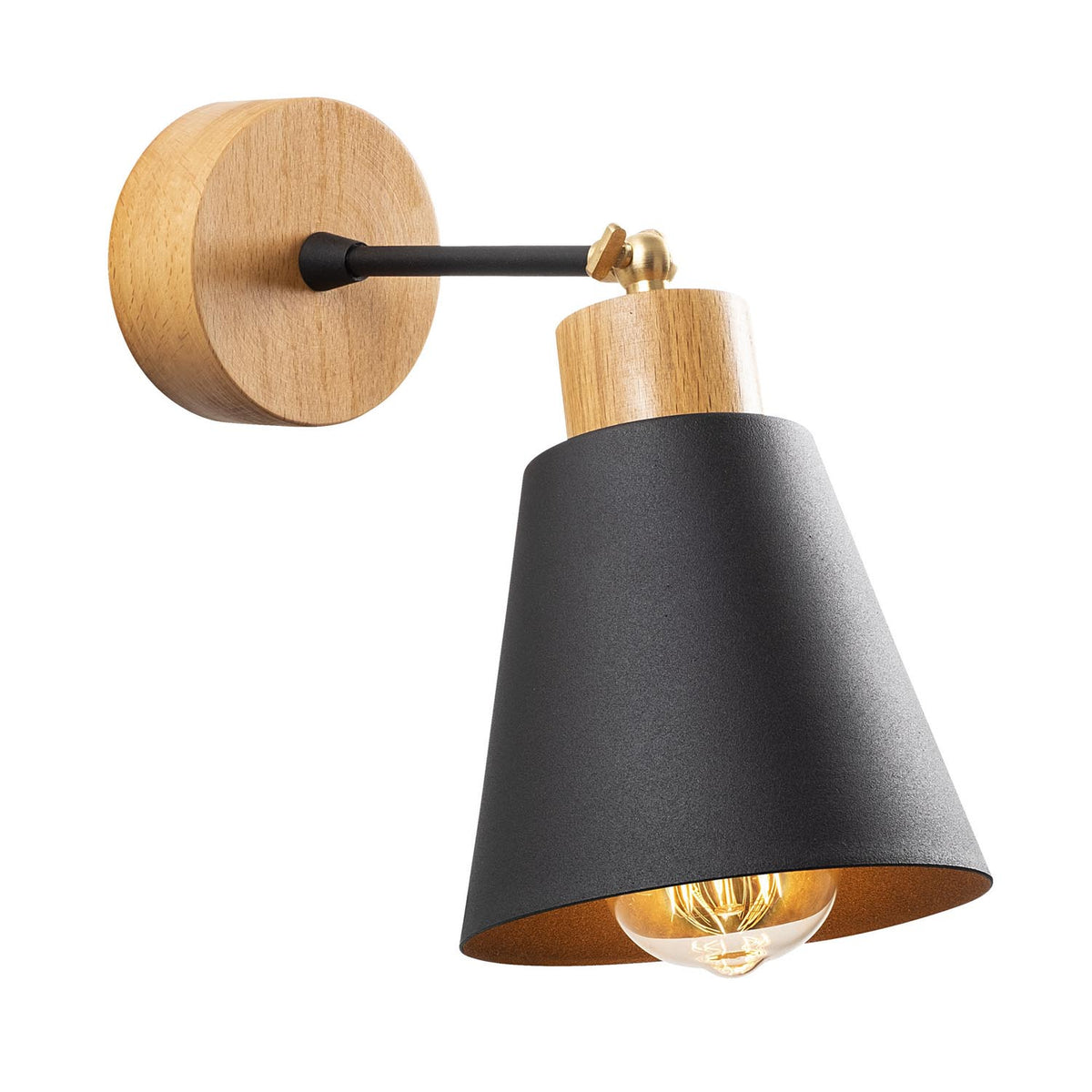 Manavgat Wandleuchte - Schwarze Eiche in Schwarze Eiche präsentiert im Onlineshop von KAQTU Design AG. Wandleuchte ist von Opviq