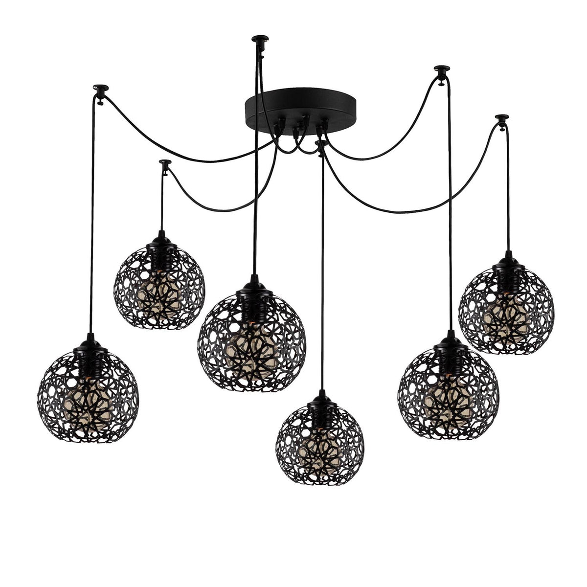 Fellini Pendellampe - Schwarz in Schwarz präsentiert im Onlineshop von KAQTU Design AG. Pendelleuchte ist von Opviq