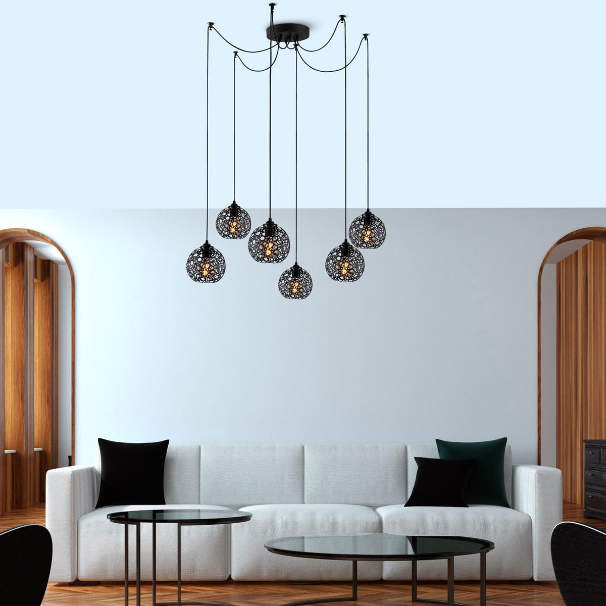 Fellini Pendellampe - Schwarz in Schwarz präsentiert im Onlineshop von KAQTU Design AG. Pendelleuchte ist von Opviq