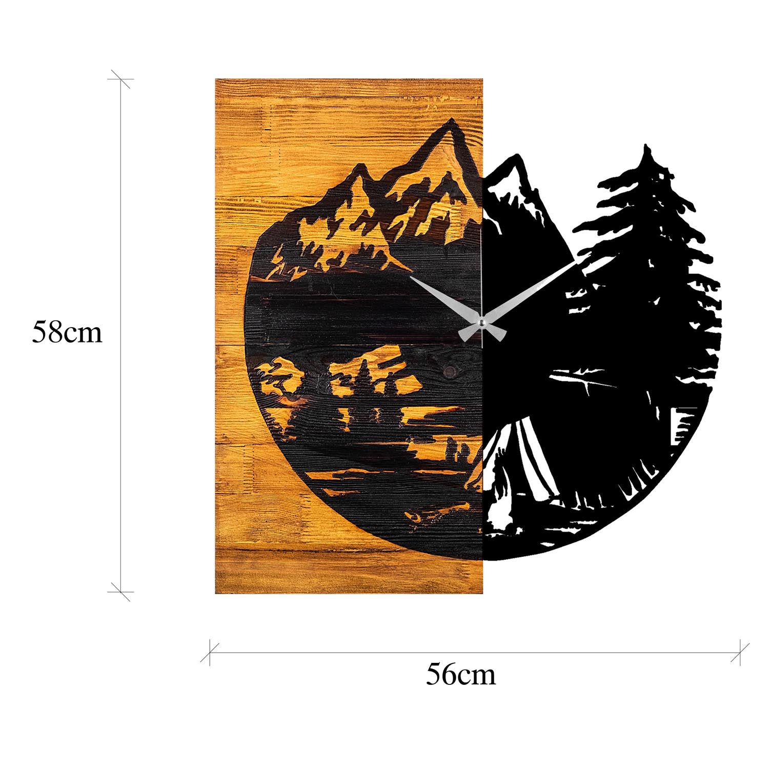 Wooden Clock 19 in Walnuss Schwarz präsentiert im Onlineshop von KAQTU Design AG. Wanduhr ist von Wallity