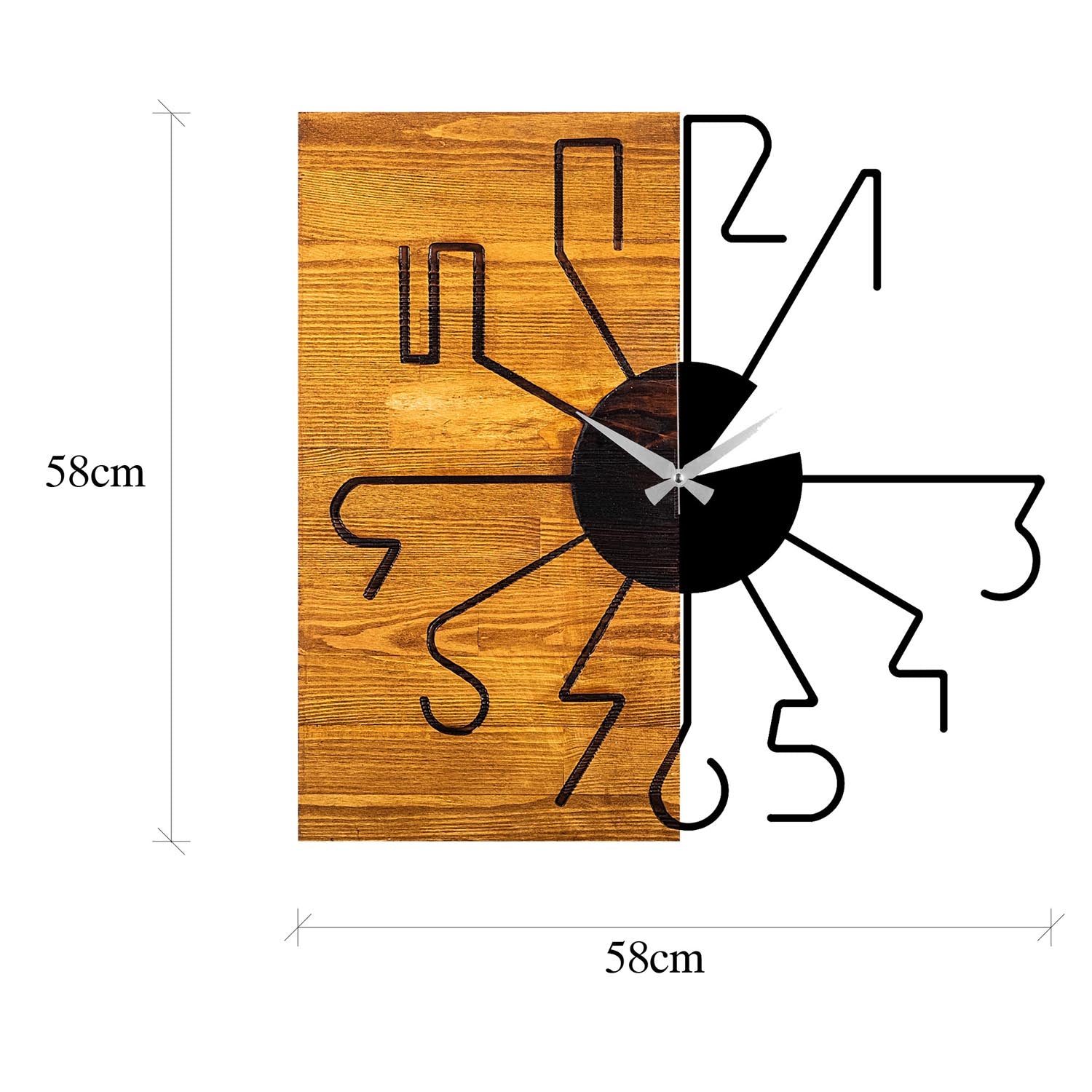 Wooden Clock 29 in Walnuss Schwarz präsentiert im Onlineshop von KAQTU Design AG. Wanduhr ist von Wallity
