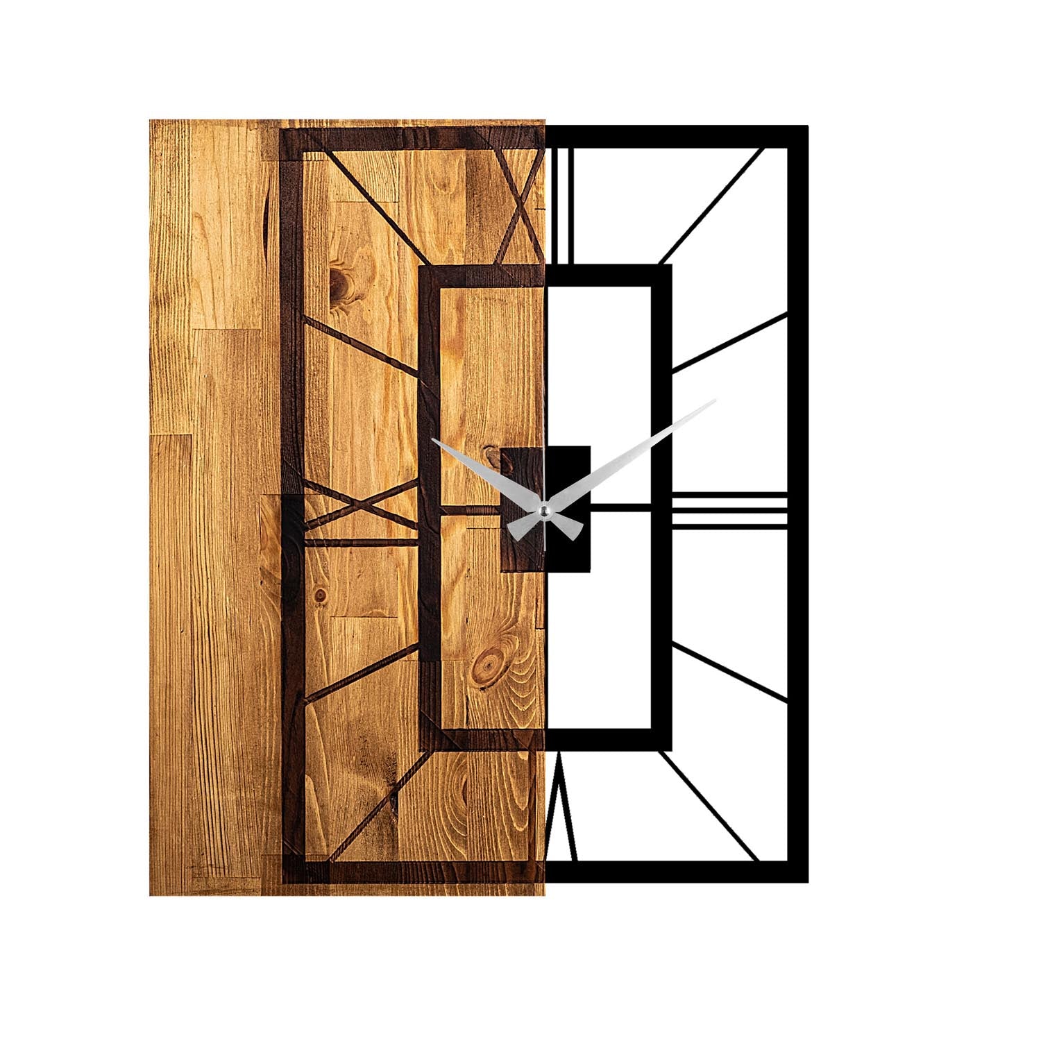 Wooden Clock 37 in Lichtwalnuss Schwarz präsentiert im Onlineshop von KAQTU Design AG. Wanduhr ist von Wallity