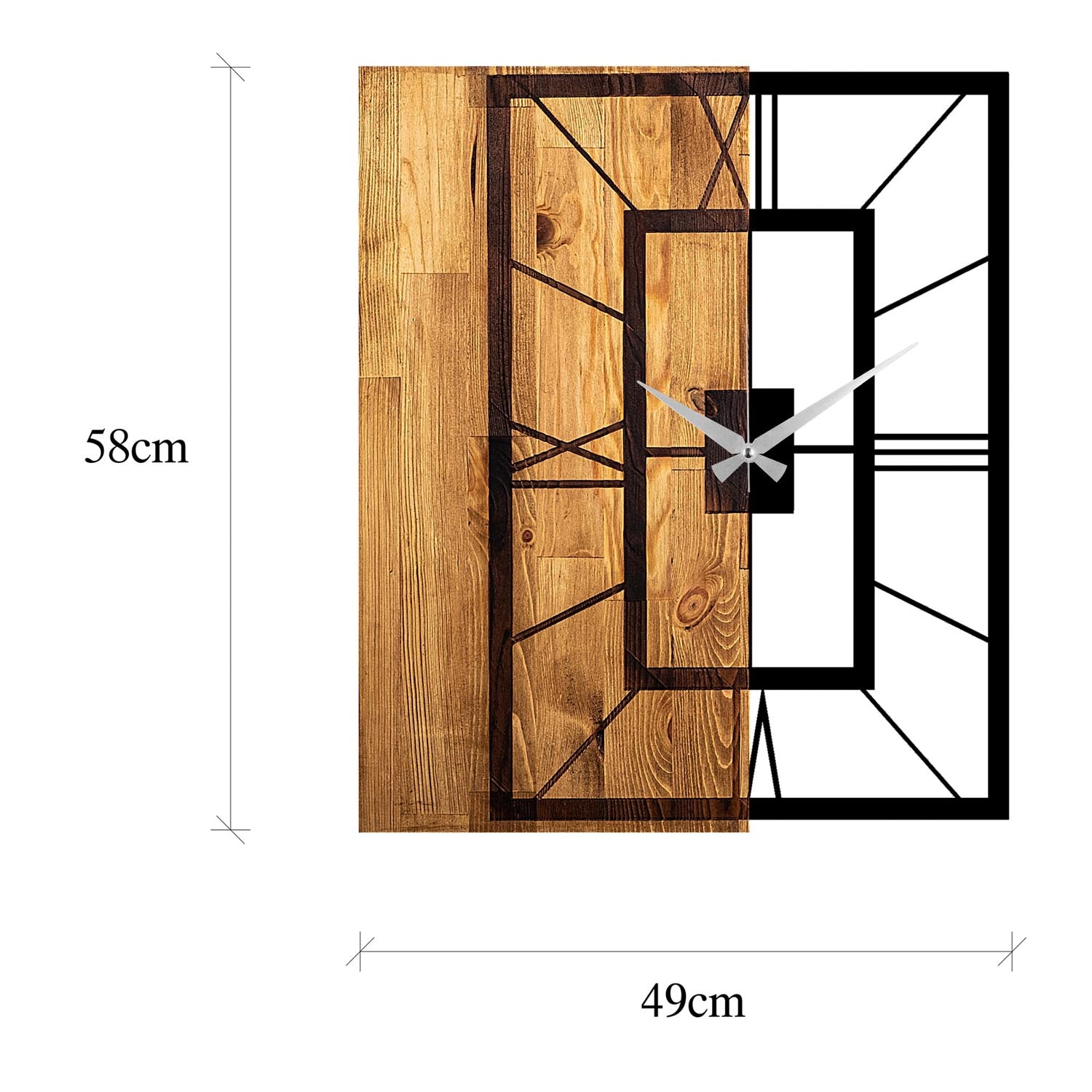 Wooden Clock 37 in Lichtwalnuss Schwarz präsentiert im Onlineshop von KAQTU Design AG. Wanduhr ist von Wallity
