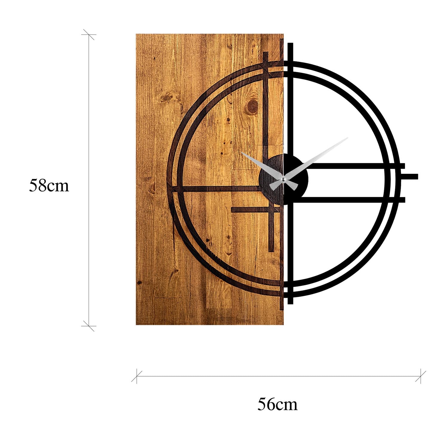 Wooden Clock 38 in Lichtwalnuss Schwarz präsentiert im Onlineshop von KAQTU Design AG. Wanduhr ist von Wallity
