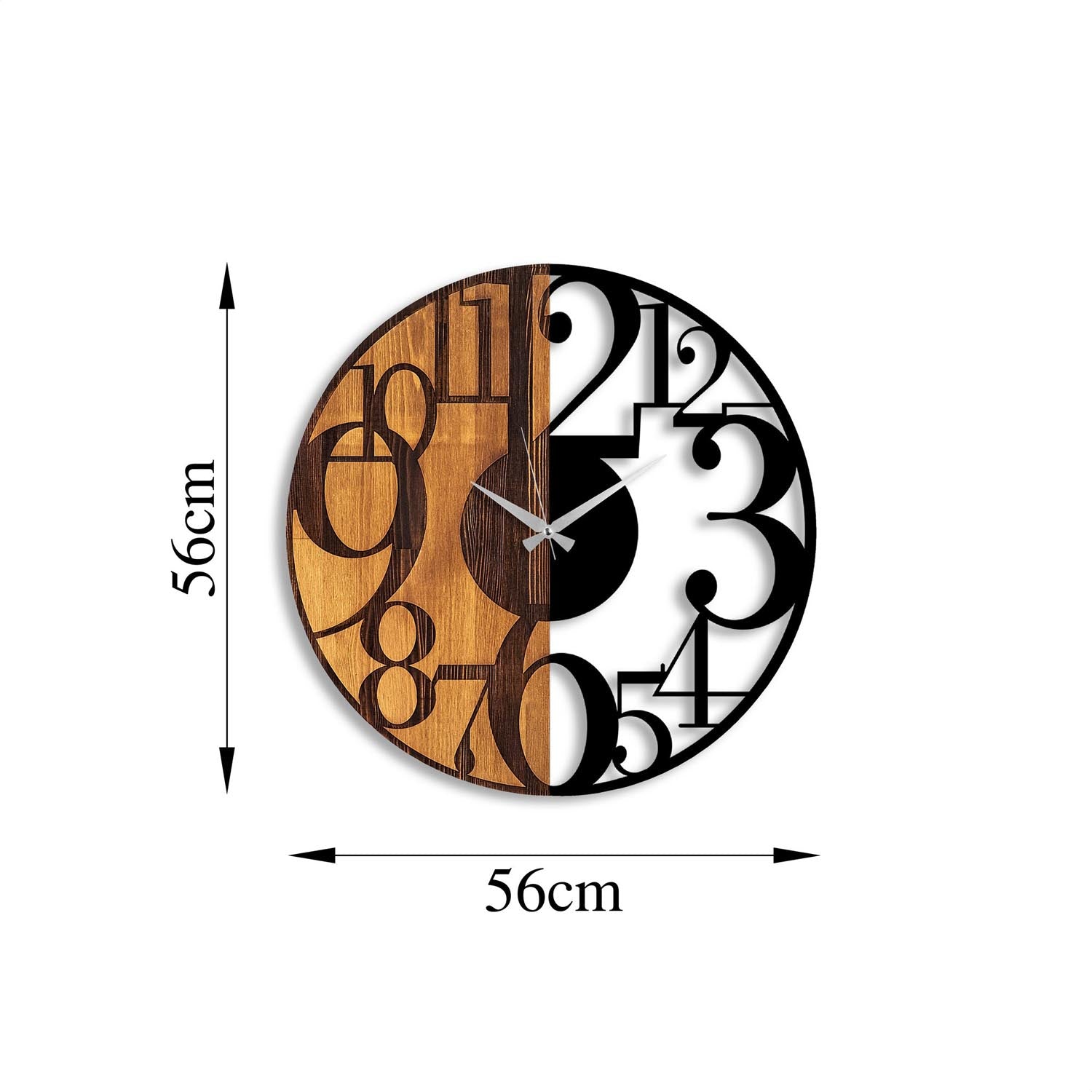 Numbers in Walnuss Schwarz präsentiert im Onlineshop von KAQTU Design AG. Wanduhr ist von Wallity