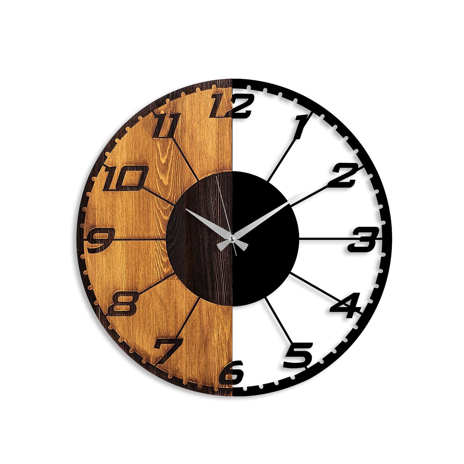 Linear in Walnuss Schwarz präsentiert im Onlineshop von KAQTU Design AG. Wanduhr ist von Wallity