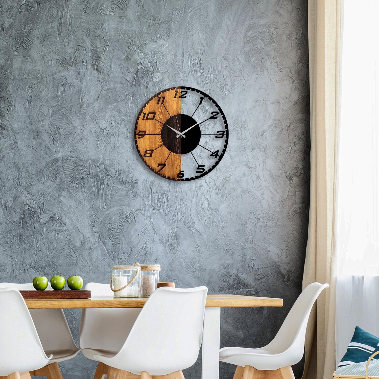 Linear in Walnuss Schwarz präsentiert im Onlineshop von KAQTU Design AG. Wanduhr ist von Wallity