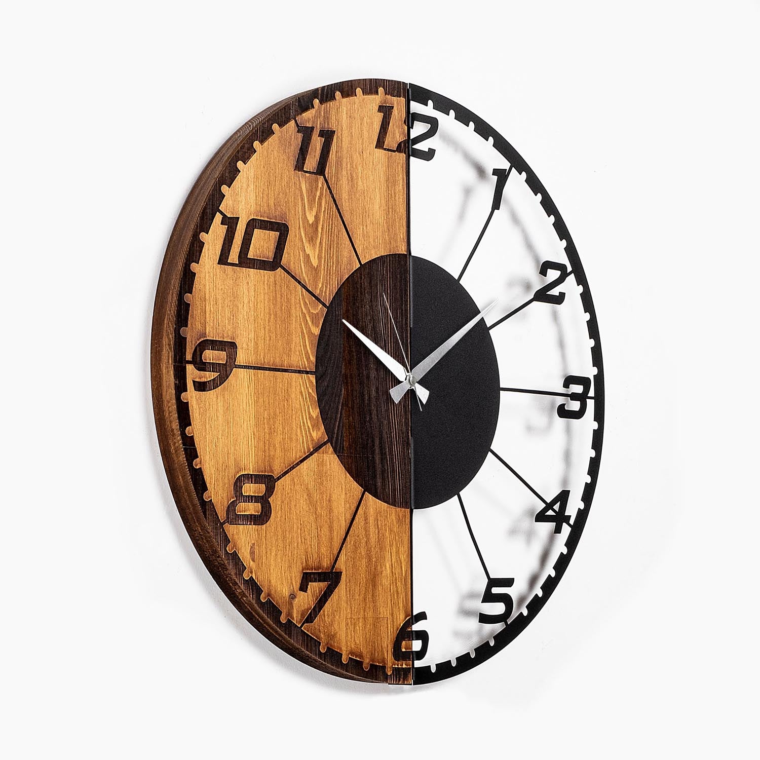 Linear in Walnuss Schwarz präsentiert im Onlineshop von KAQTU Design AG. Wanduhr ist von Wallity