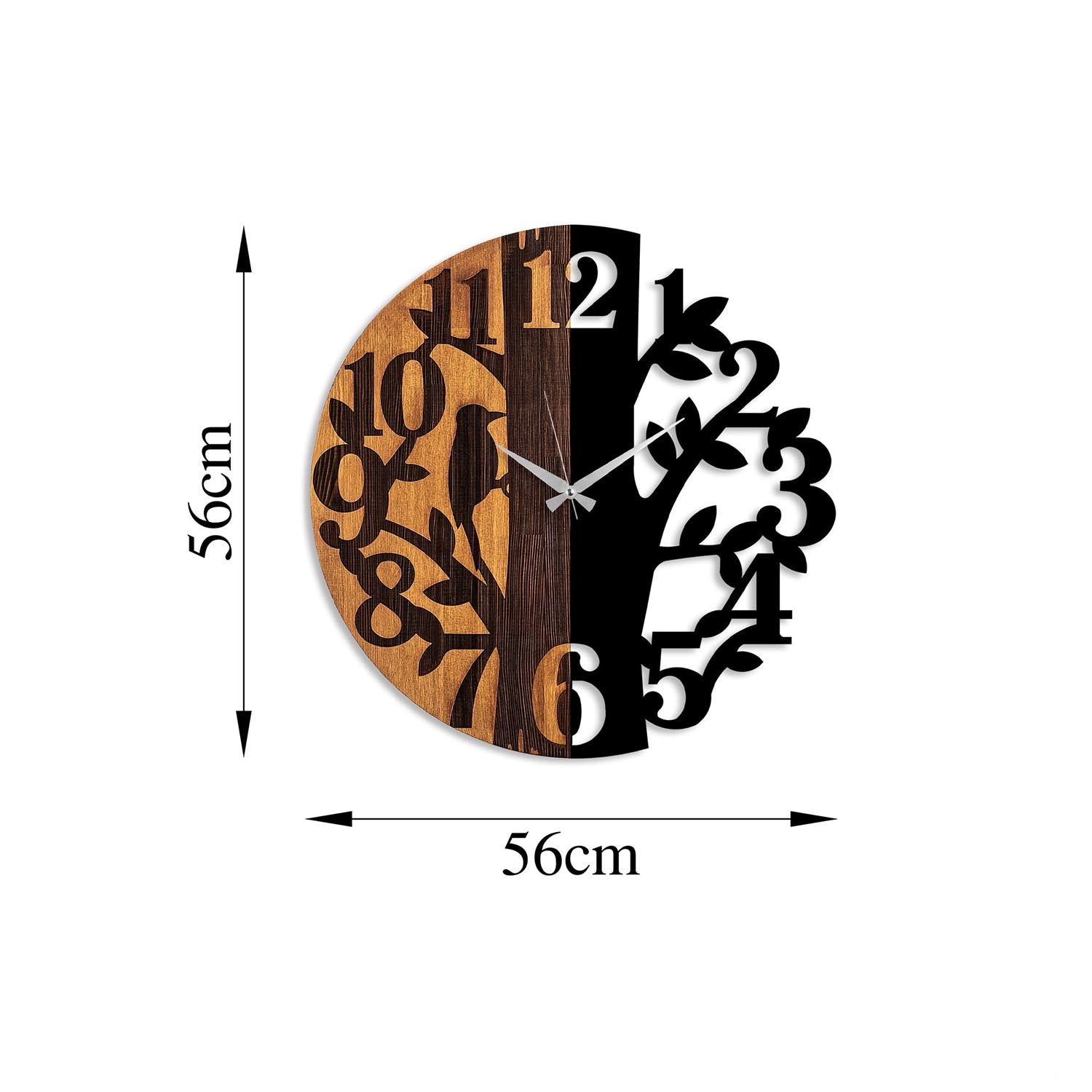 Wooden Clock - 71 in Walnuss Schwarz präsentiert im Onlineshop von KAQTU Design AG. Wanduhr ist von Wallity