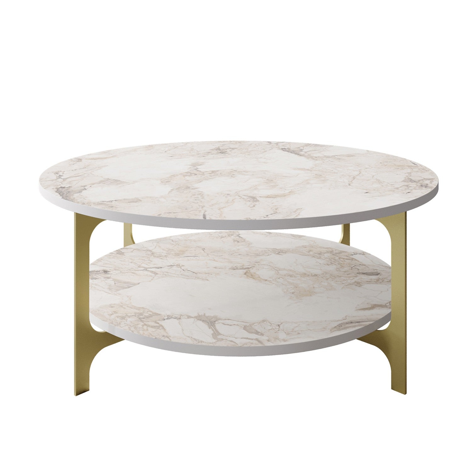 Versy - Gold in Gold
 Weiss präsentiert im Onlineshop von KAQTU Design AG. Beistelltisch ist von Hanah Home