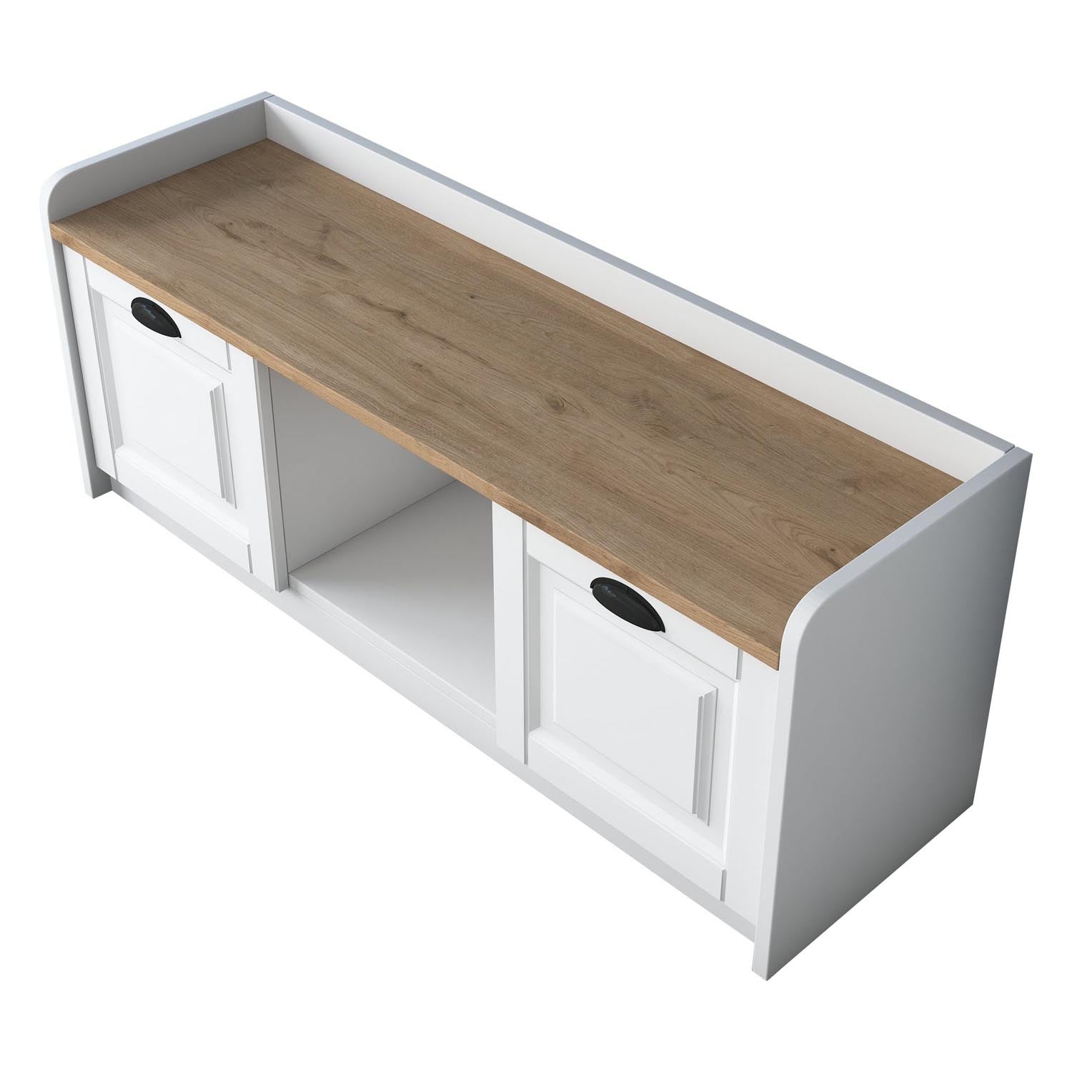 P2 - 1808 - Walnut in Weisser Walnuss präsentiert im Onlineshop von KAQTU Design AG. Schuhschrank ist von Hanah Home