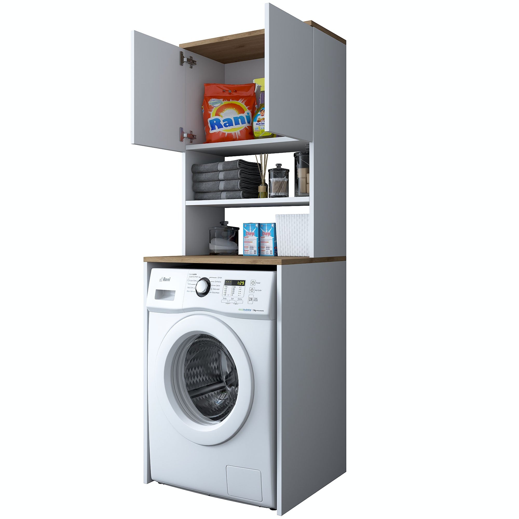 KD101 - 1950 - Walnut in Weisser Walnuss präsentiert im Onlineshop von KAQTU Design AG. Standregal ist von Hanah Home