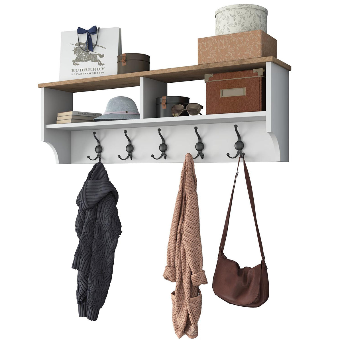 P2 Garderobe - Weisser Walnuss in Weisser Walnuss präsentiert im Onlineshop von KAQTU Design AG. Kleiderhaken ist von Hanah Home