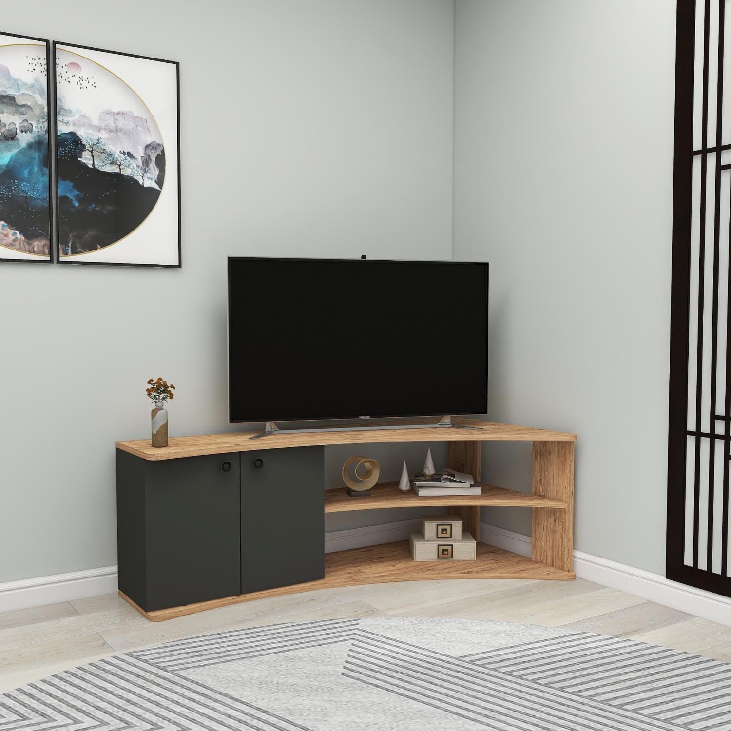 Termera - Atlantic Pine, Anthracite in Atlantische Kiefer
 Anthrazit präsentiert im Onlineshop von KAQTU Design AG. Sideboard ist von Hanah Home