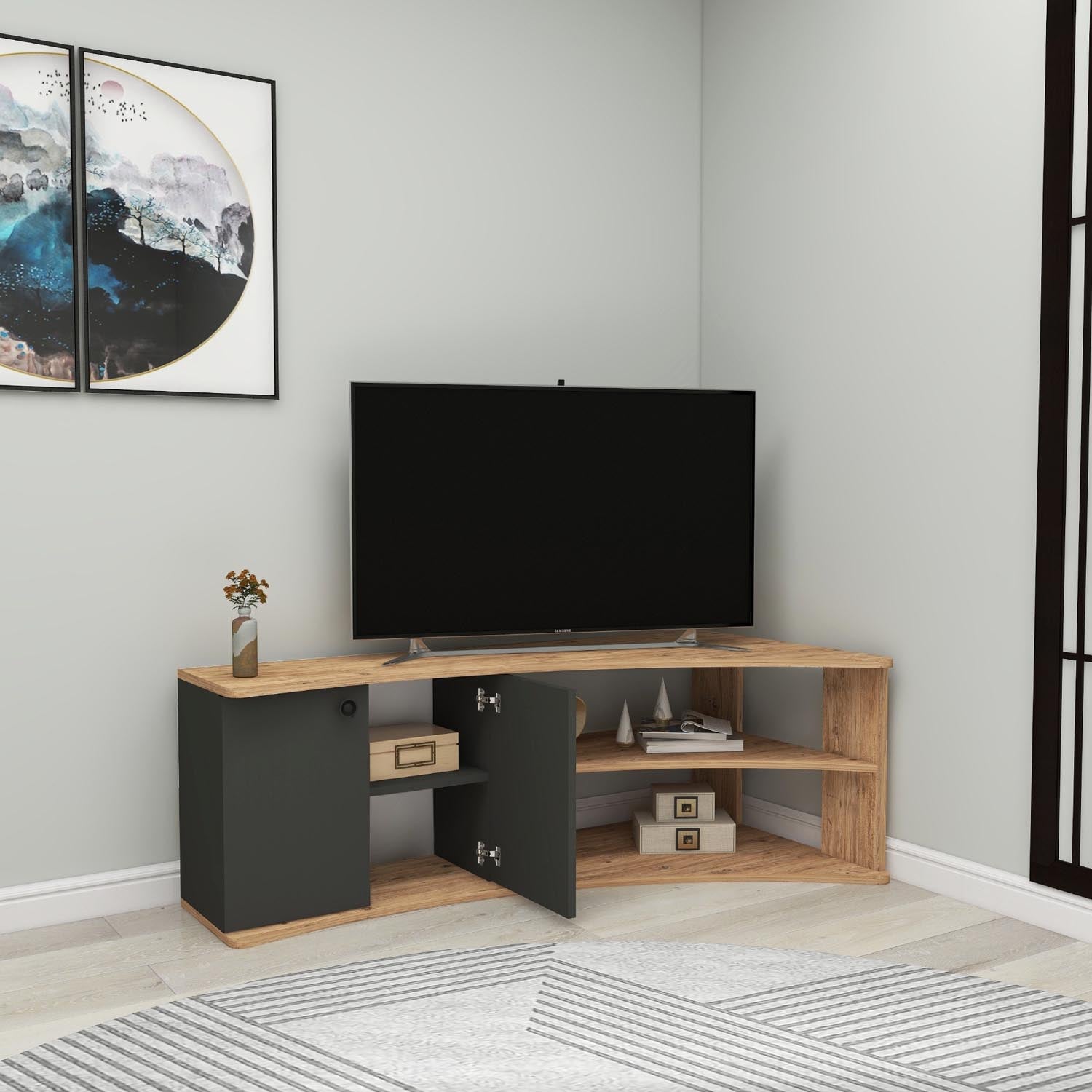 Termera - Atlantic Pine, Anthracite in Atlantische Kiefer
 Anthrazit präsentiert im Onlineshop von KAQTU Design AG. Sideboard ist von Hanah Home