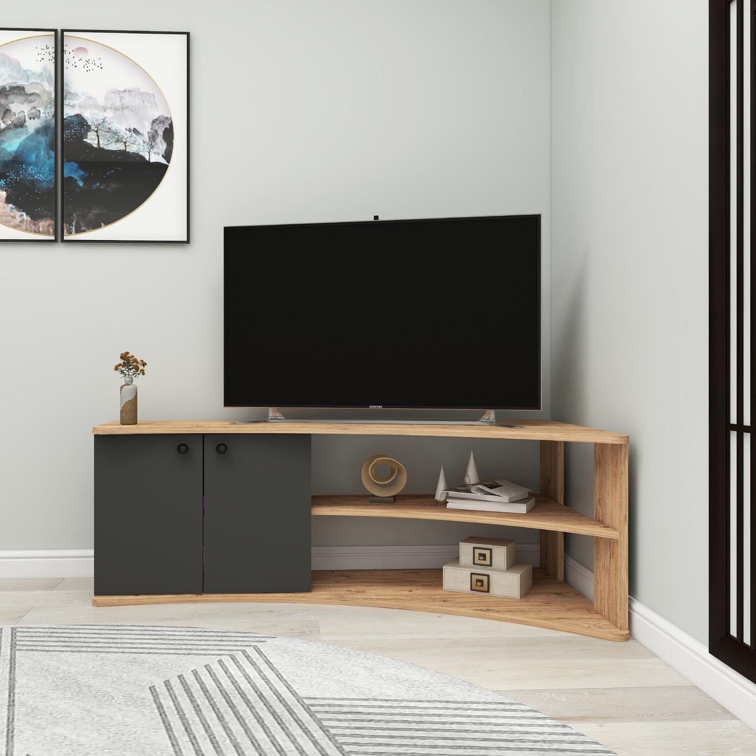 Termera - Atlantic Pine, Anthracite in Atlantische Kiefer
 Anthrazit präsentiert im Onlineshop von KAQTU Design AG. Sideboard ist von Hanah Home