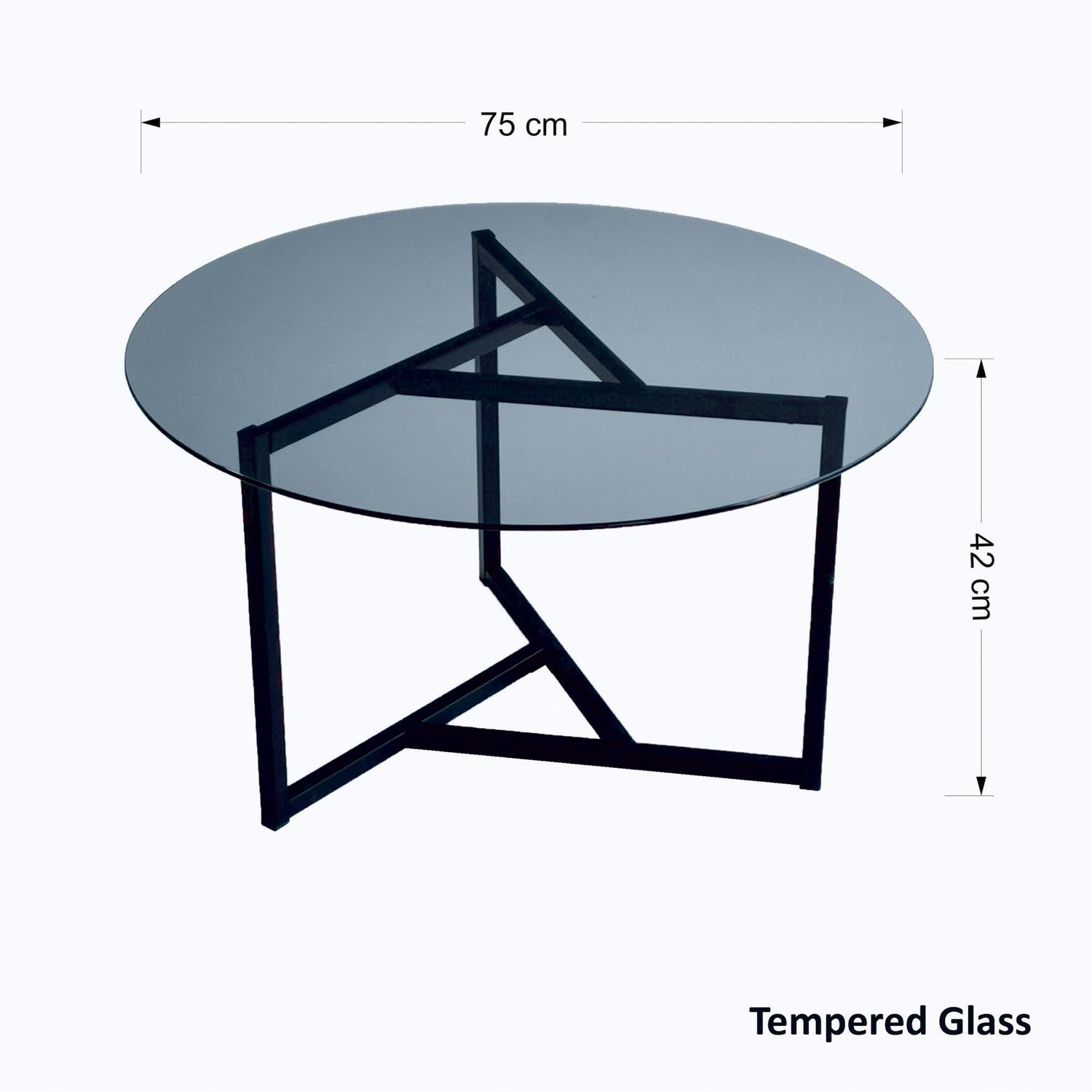 Trio sehpa / füme temperli cam S402F in Rauch Schwarz präsentiert im Onlineshop von KAQTU Design AG. Beistelltisch ist von Hanah Home