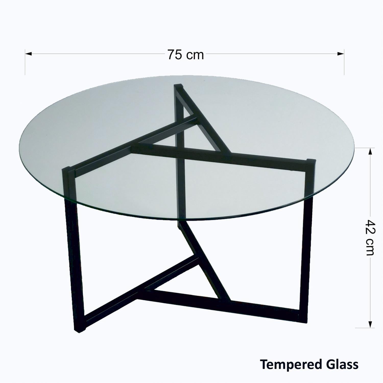 Trio sehpa / şeffaf temperli cam S402 in Transparent Schwarz präsentiert im Onlineshop von KAQTU Design AG. Beistelltisch ist von Hanah Home