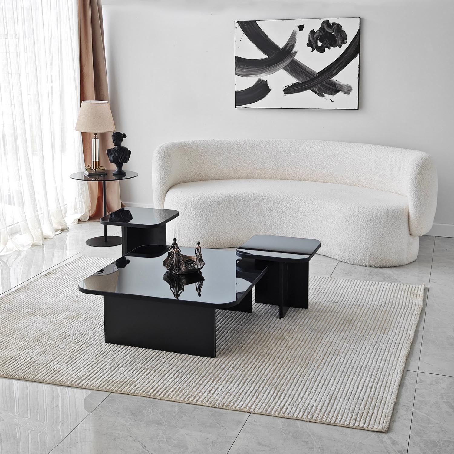 Jazz - Black, Fume in Schwarz
 Rauch präsentiert im Onlineshop von KAQTU Design AG. Beistelltisch ist von Hanah Home