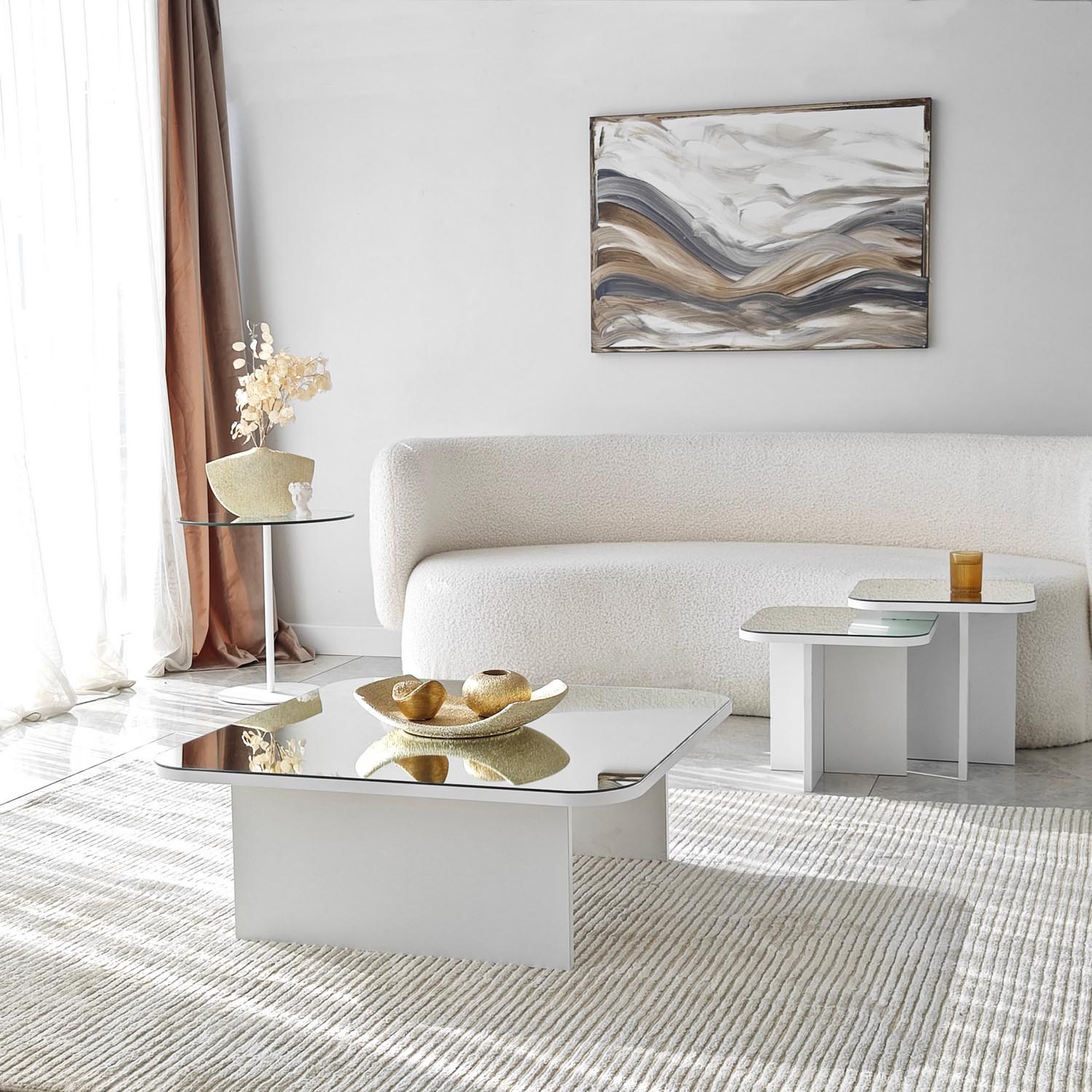 Jazz - White in Weiss präsentiert im Onlineshop von KAQTU Design AG. Beistelltisch ist von Hanah Home