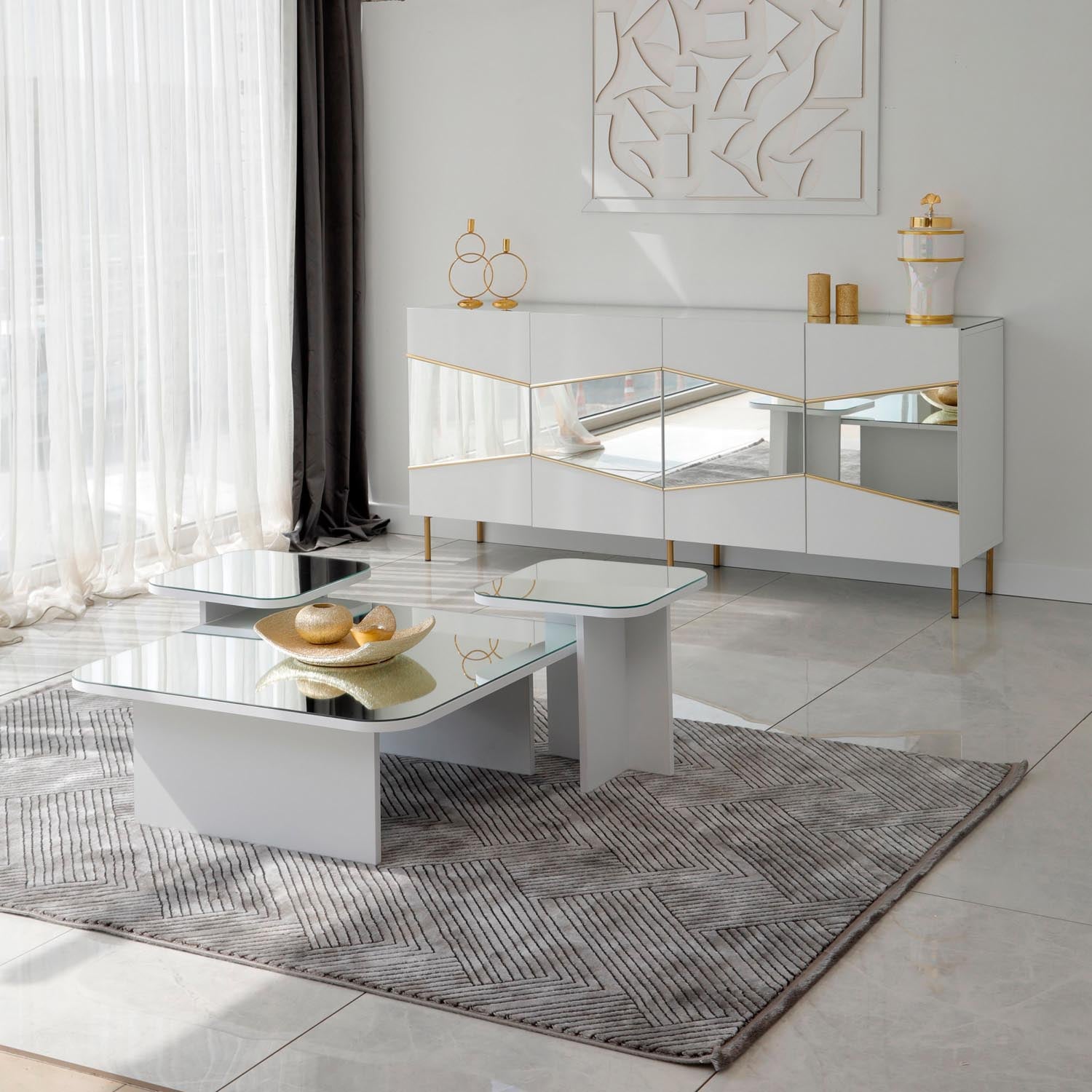 Jazz - White in Weiss präsentiert im Onlineshop von KAQTU Design AG. Beistelltisch ist von Hanah Home