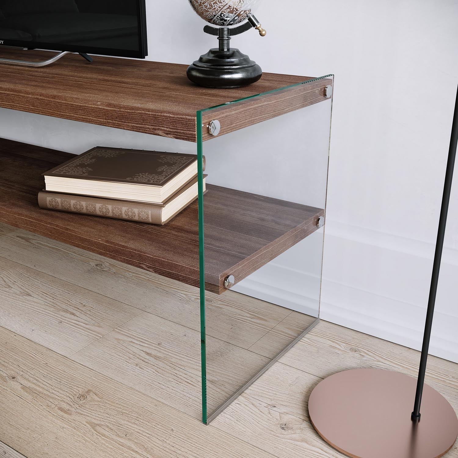 TV1003 in Walnuss präsentiert im Onlineshop von KAQTU Design AG. Sideboard ist von Hanah Home