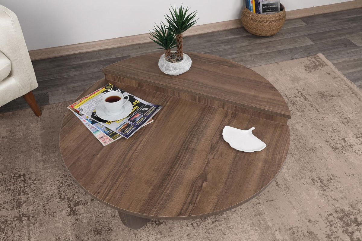 Podium Sofatisch - Walnuss in Walnuss präsentiert im Onlineshop von KAQTU Design AG. Couchtisch ist von Hanah Home