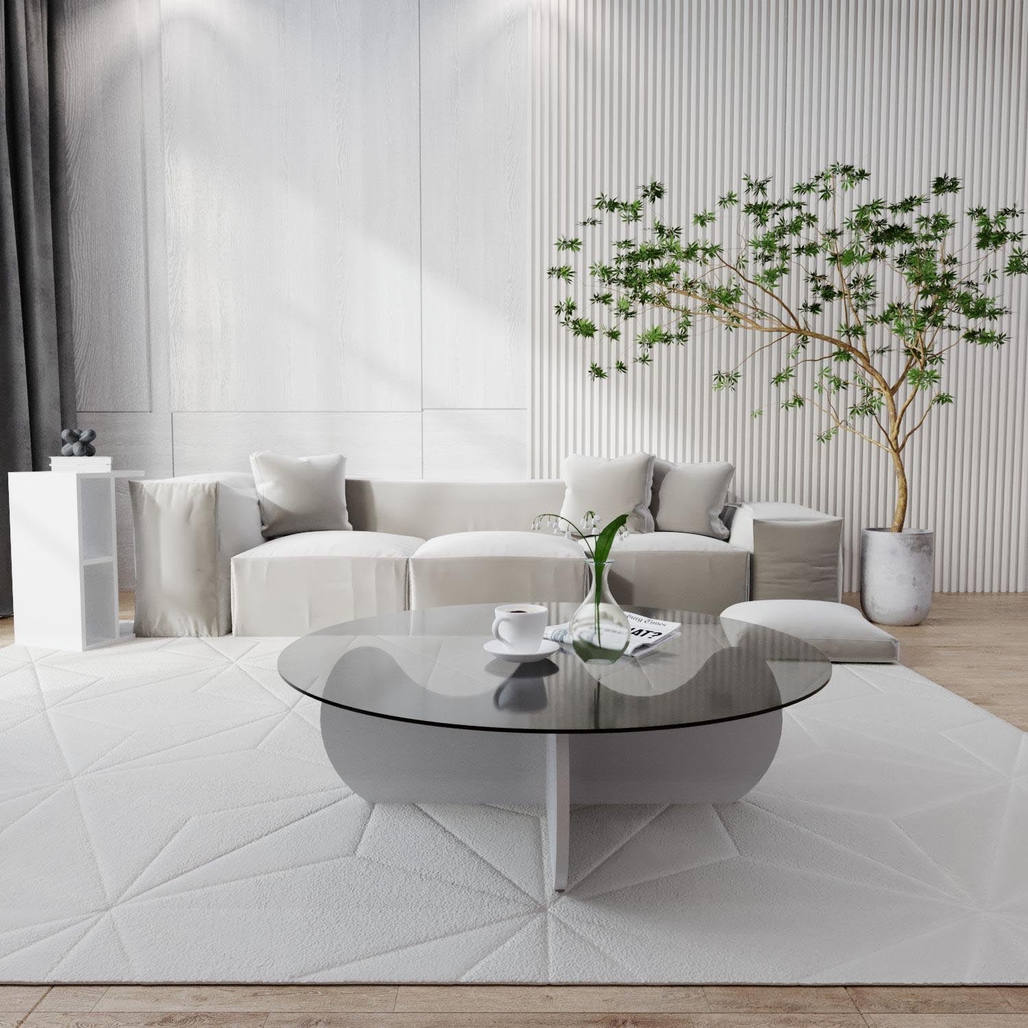 Himalayas in Weiss präsentiert im Onlineshop von KAQTU Design AG. Beistelltisch ist von Hanah Home