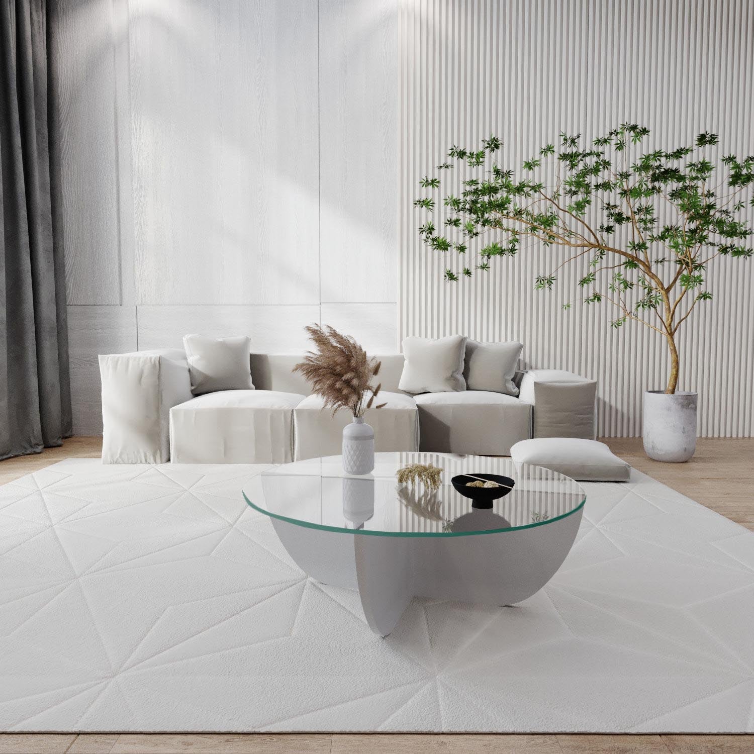 Lily - White in Weiss präsentiert im Onlineshop von KAQTU Design AG. Beistelltisch ist von Hanah Home