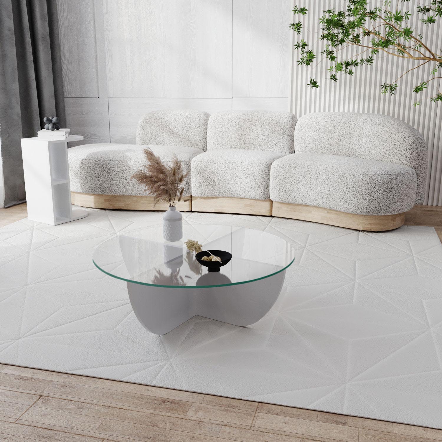 Lily - White in Weiss präsentiert im Onlineshop von KAQTU Design AG. Beistelltisch ist von Hanah Home