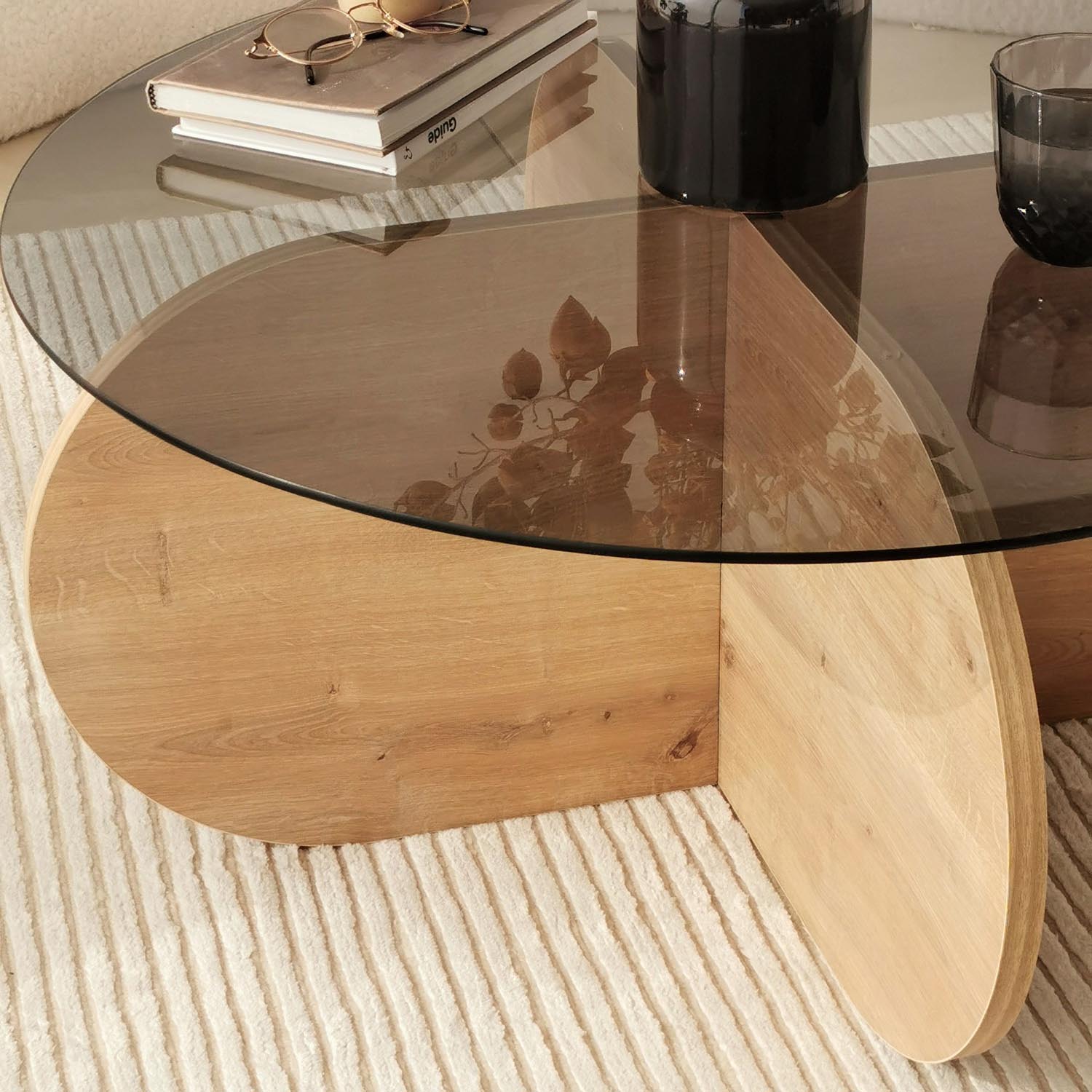 Bubble - Sapphire Oak, Fume in Eiche
 Rauch präsentiert im Onlineshop von KAQTU Design AG. Beistelltisch ist von Hanah Home