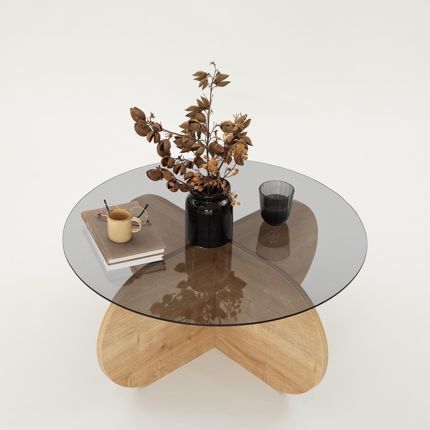 Bubble - Sapphire Oak, Fume in Eiche
 Rauch präsentiert im Onlineshop von KAQTU Design AG. Beistelltisch ist von Hanah Home