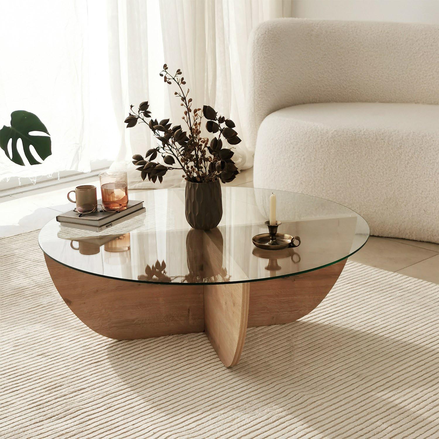 Lily - Sapphire Oak in Saphir- Eiche präsentiert im Onlineshop von KAQTU Design AG. Beistelltisch ist von Hanah Home