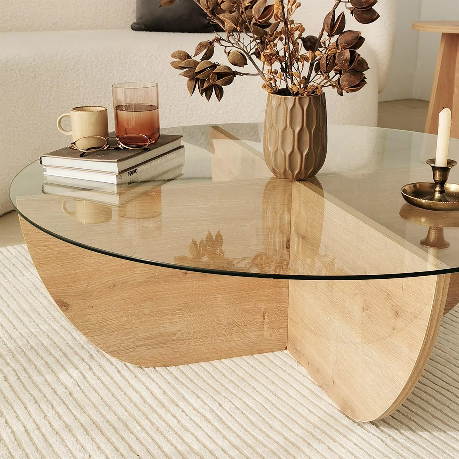 Lily - Sapphire Oak in Saphir- Eiche präsentiert im Onlineshop von KAQTU Design AG. Beistelltisch ist von Hanah Home