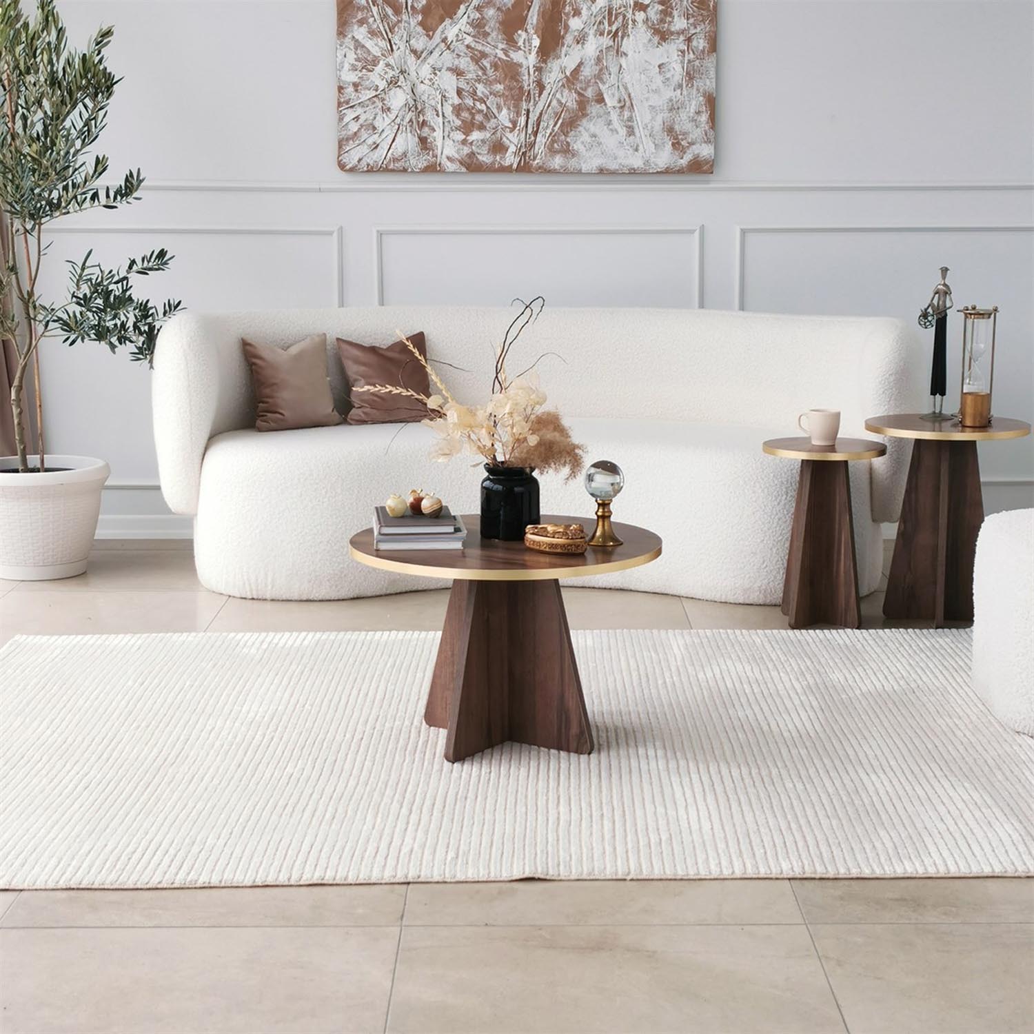 Mushroom - Gold, Walnut v2 in Gold
 Walnuss präsentiert im Onlineshop von KAQTU Design AG. Beistelltisch ist von Hanah Home