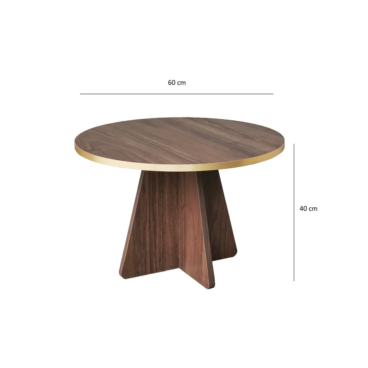 Mushroom - Gold, Walnut v2 in Gold
 Walnuss präsentiert im Onlineshop von KAQTU Design AG. Beistelltisch ist von Hanah Home