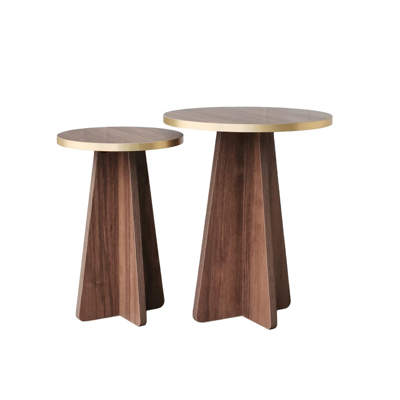 Mushroom 2 - Gold, Walnut in Gold
 Walnuss präsentiert im Onlineshop von KAQTU Design AG. Beistelltisch ist von Hanah Home