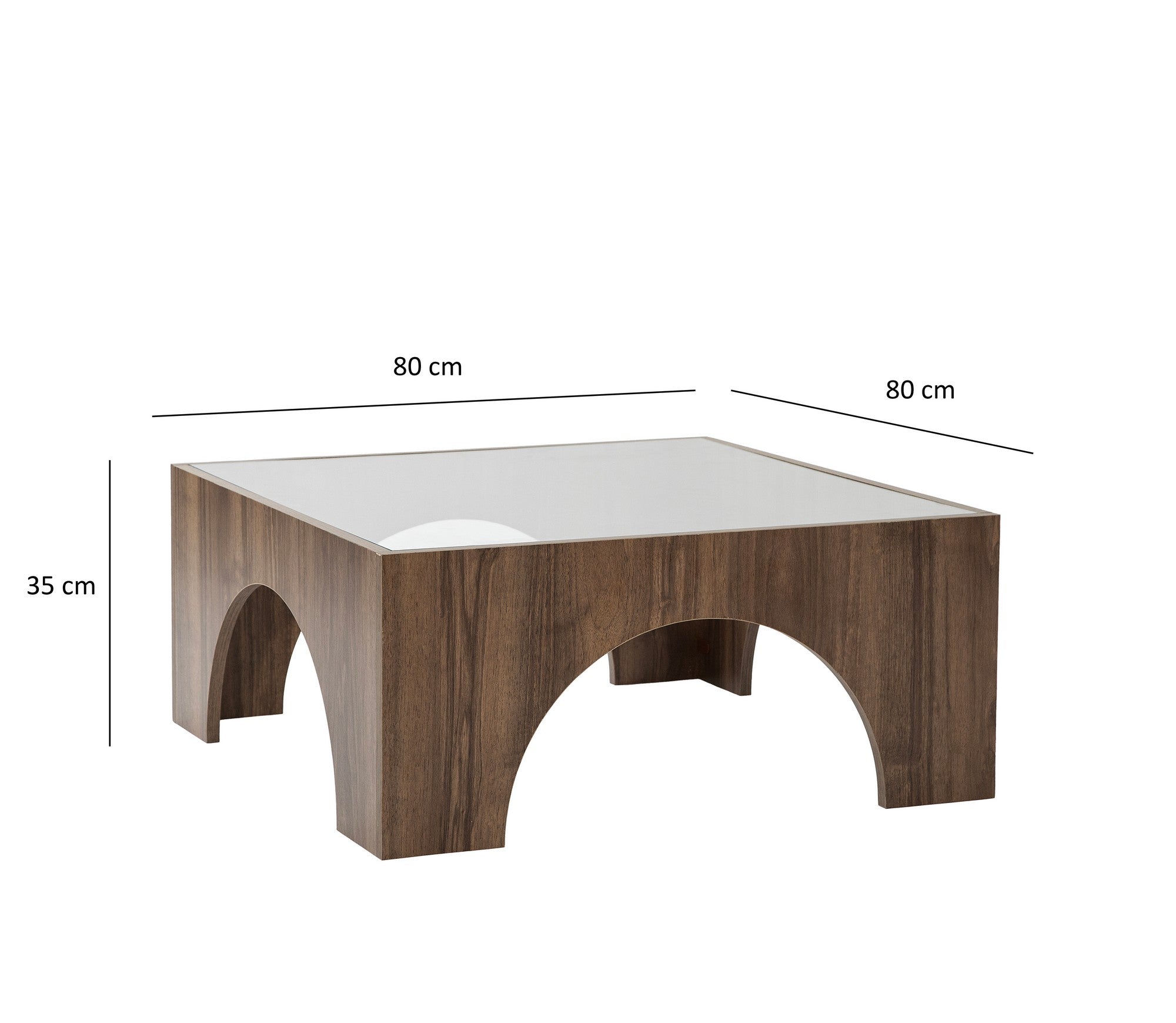 Seine - Transparent, Walnut in Transparent Walnuss präsentiert im Onlineshop von KAQTU Design AG. Beistelltisch ist von Hanah Home