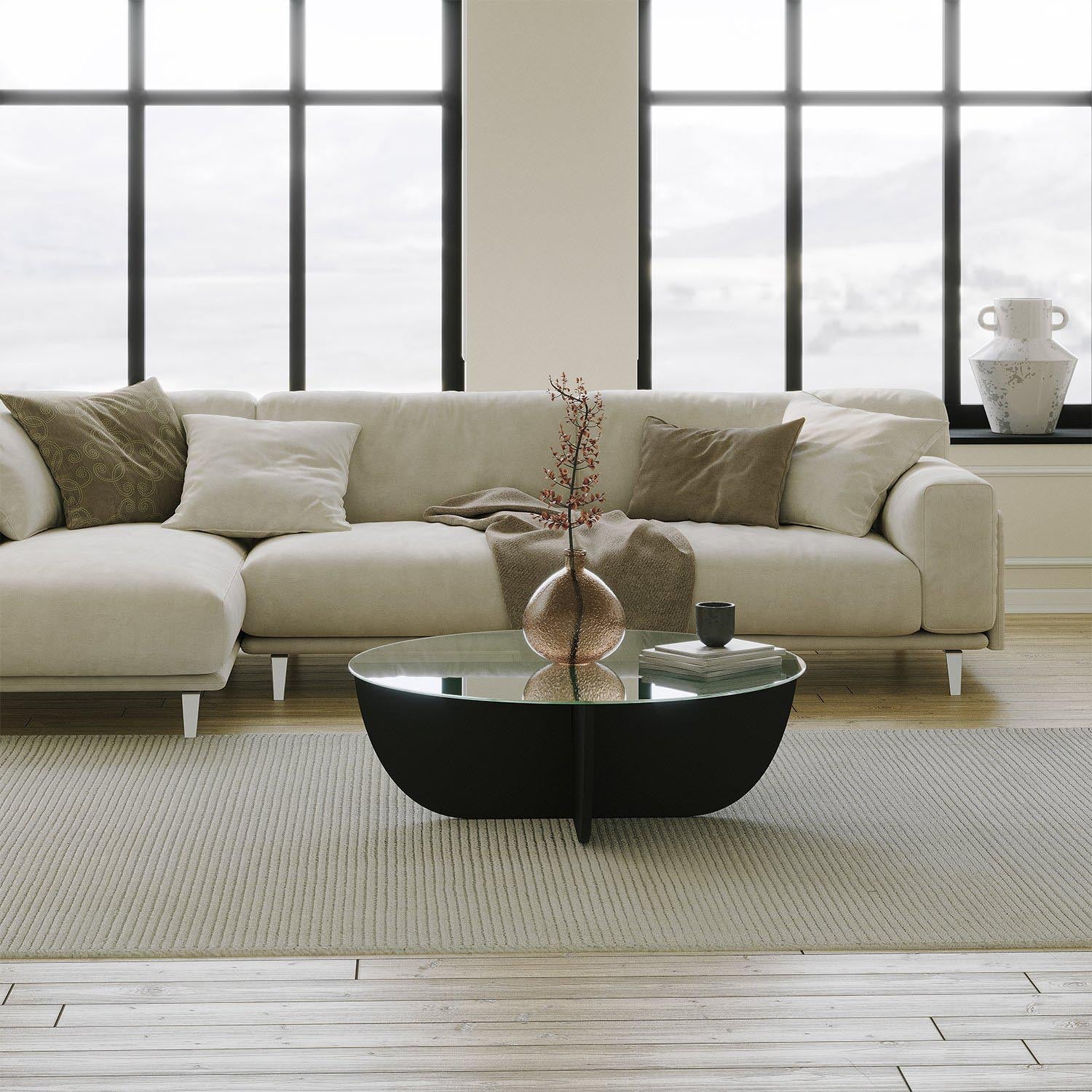 Lily - Black in Schwarz präsentiert im Onlineshop von KAQTU Design AG. Beistelltisch ist von Hanah Home