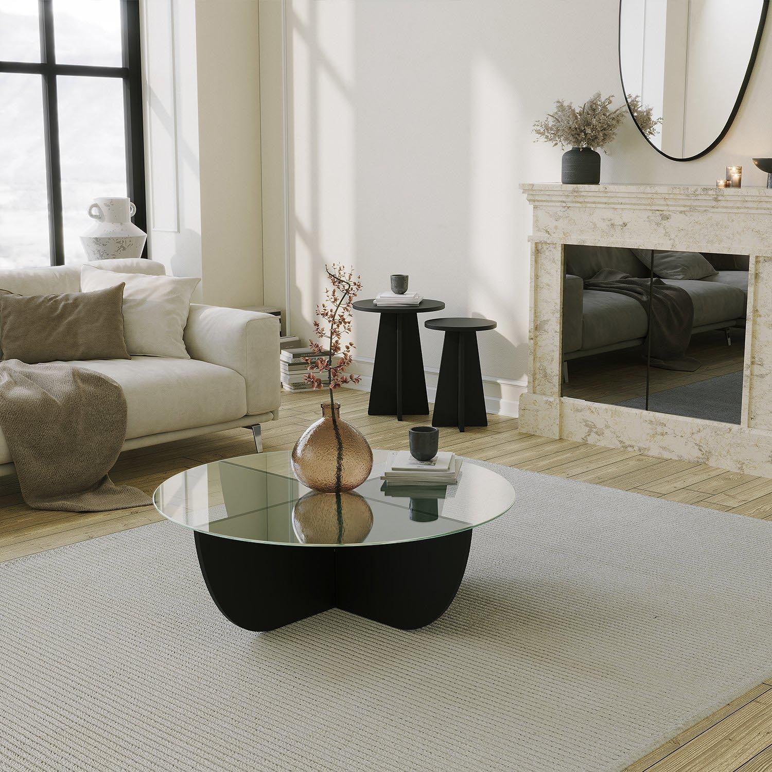 Lily - Black in Schwarz präsentiert im Onlineshop von KAQTU Design AG. Beistelltisch ist von Hanah Home
