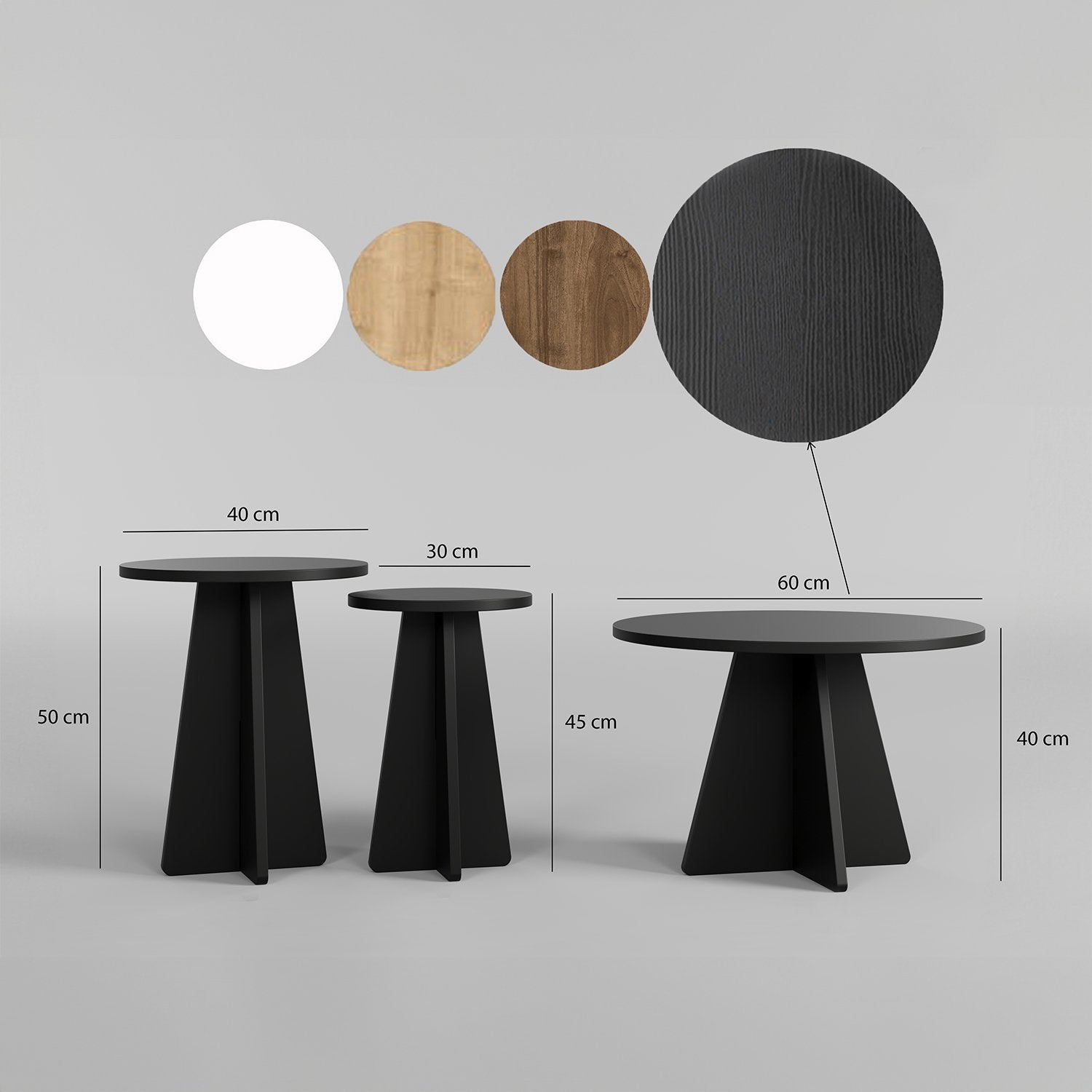 Mushroom 3 - Black in Schwarz präsentiert im Onlineshop von KAQTU Design AG. Beistelltisch ist von Hanah Home