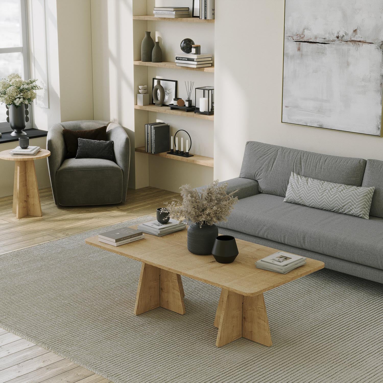 Mushroom 2 - Sapphire Oak in Saphir- Eiche präsentiert im Onlineshop von KAQTU Design AG. Beistelltisch ist von Hanah Home