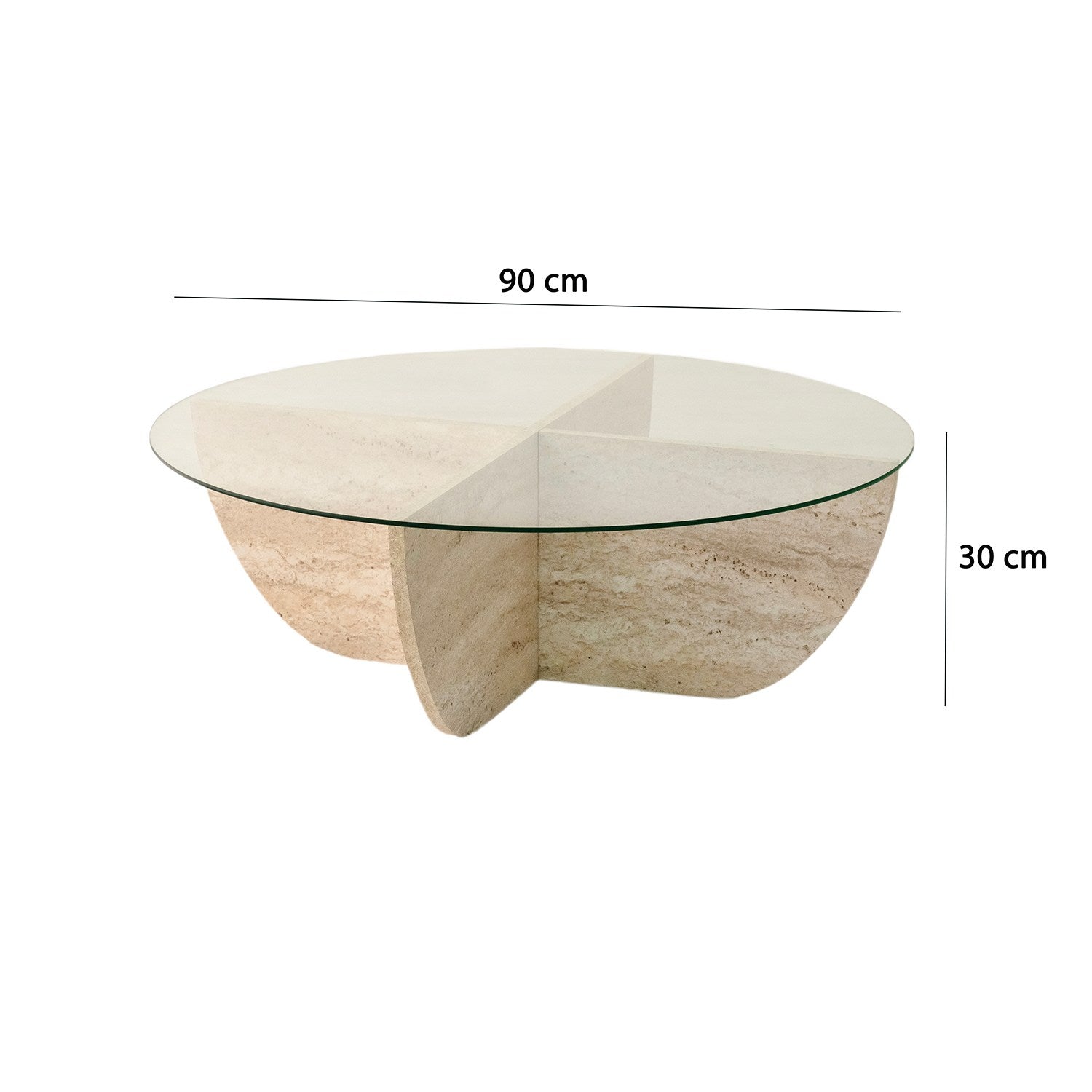 Lily in Travertin präsentiert im Onlineshop von KAQTU Design AG. Beistelltisch ist von Hanah Home