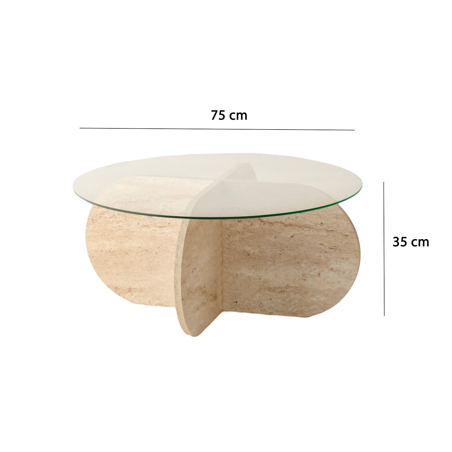 Bubble - Transparent in Travertin präsentiert im Onlineshop von KAQTU Design AG. Beistelltisch ist von Hanah Home
